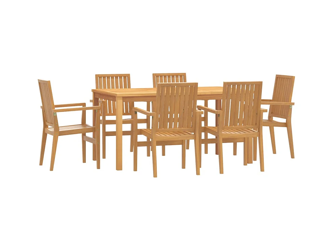 Garden Furniture -  Ensemble à manger de jardin 7 pcs Bois de teck solide