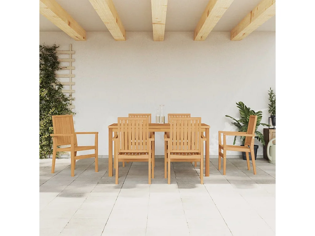 Garden Furniture -  7-delige Tuinset massief teakhout