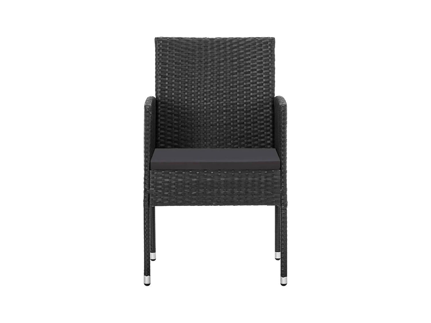 Lystrup  Ensemble à manger de jardin 5 pcs noir résine tressée et acier