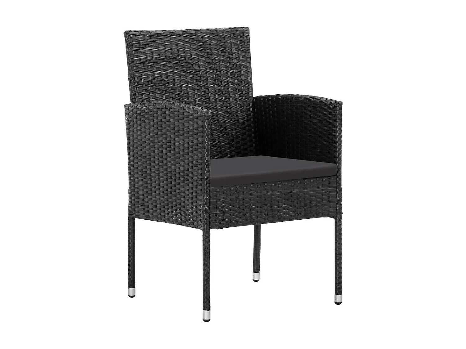 Lystrup  Juego de comedor de jardín 5 pzas ratán sintético y acero negro