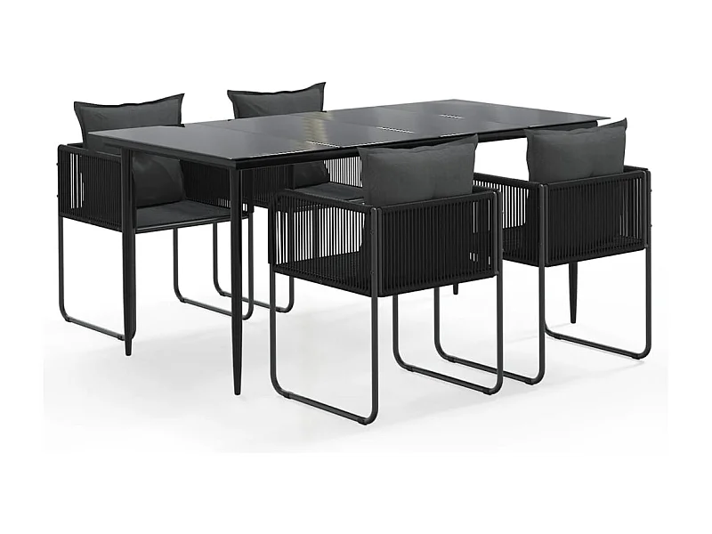 Azzedine  5-delige Tuinset zwart