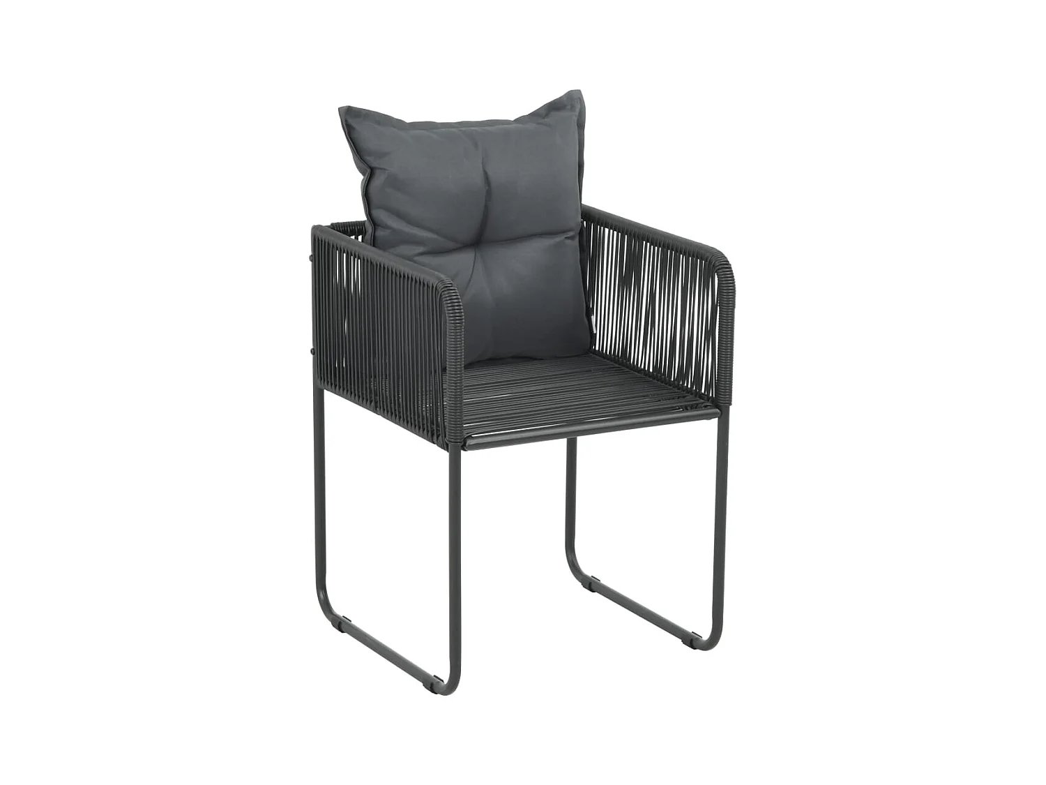 Azzedine  Ensemble à manger de jardin 5 pcs Noir