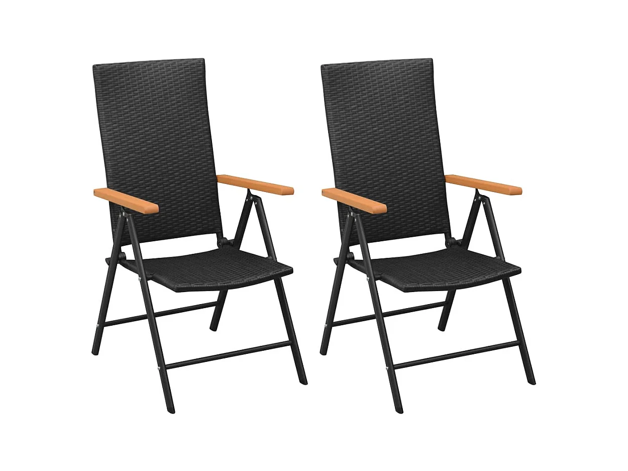 Volny  Ensemble à manger de jardin 3 pcs noir et marron