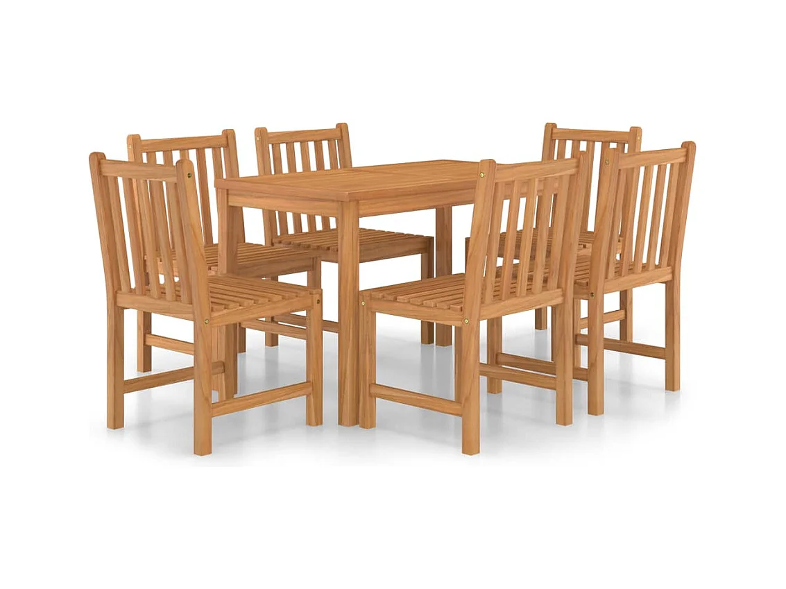 Garden Furniture -  Ensemble de salle à manger de jardin 7 pièces 120 x 70 cm en bois de teck massif