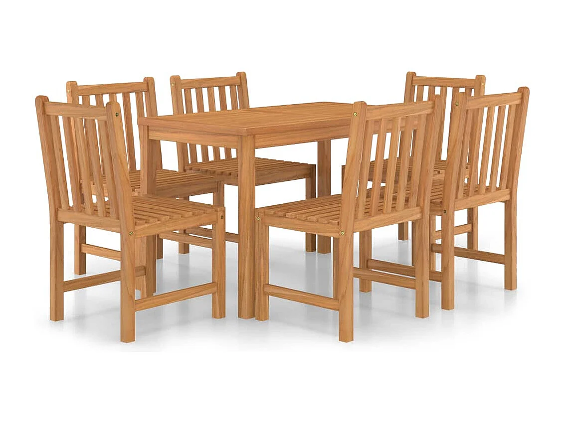 Garden Furniture -  Ensemble de salle à manger de jardin 7 pièces 120 x 70 cm en bois de teck massif