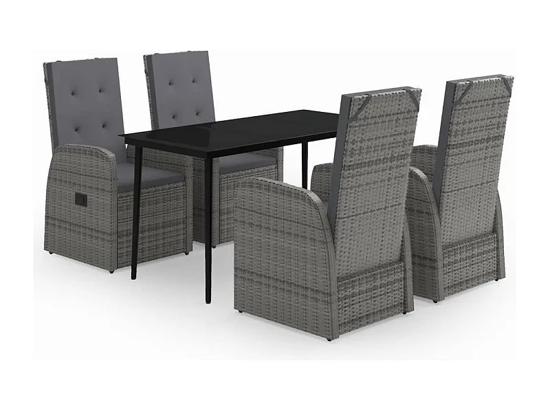 Mirella  5-delige Tuinset met kussens grijs