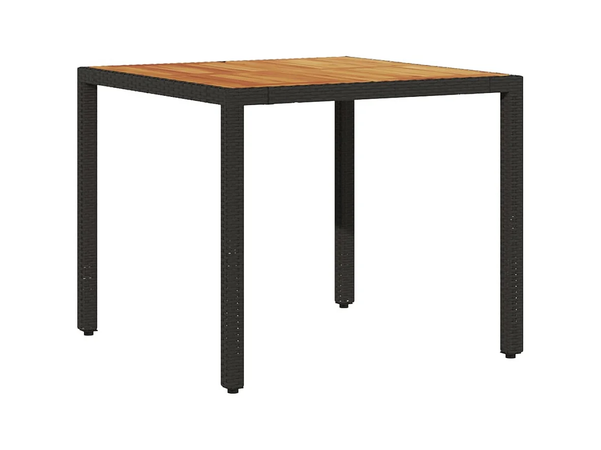 Les Mureaux  Ensemble à manger de jardin et coussins 3 pcs noir rotin acacia