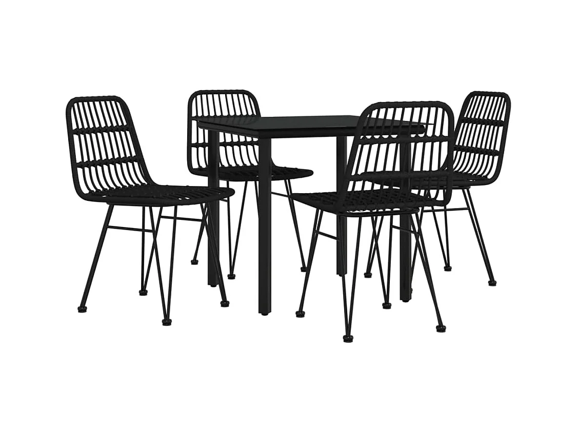 Ballyhaise  5-delige Tuinset poly rattan zwart