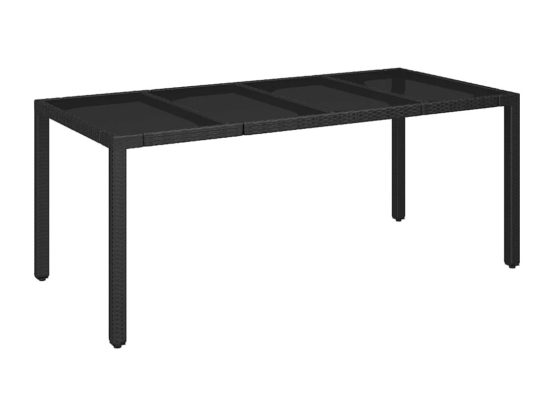 Marco Gianluca  Ensemble à manger de jardin 9pcs coussins noir résine tressée