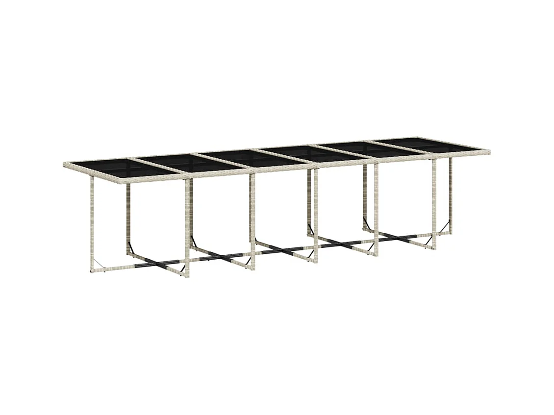 Steenbergen  Ensemble à manger de jardin et coussins 17 pcs gris clair rotin