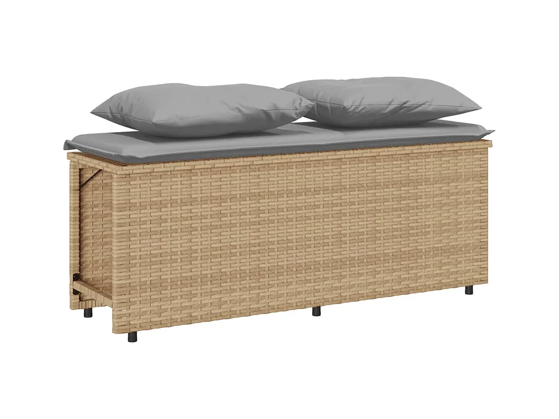 Zizo  Ensemble à manger de jardin et coussins 3 pcs Beige poly rotin