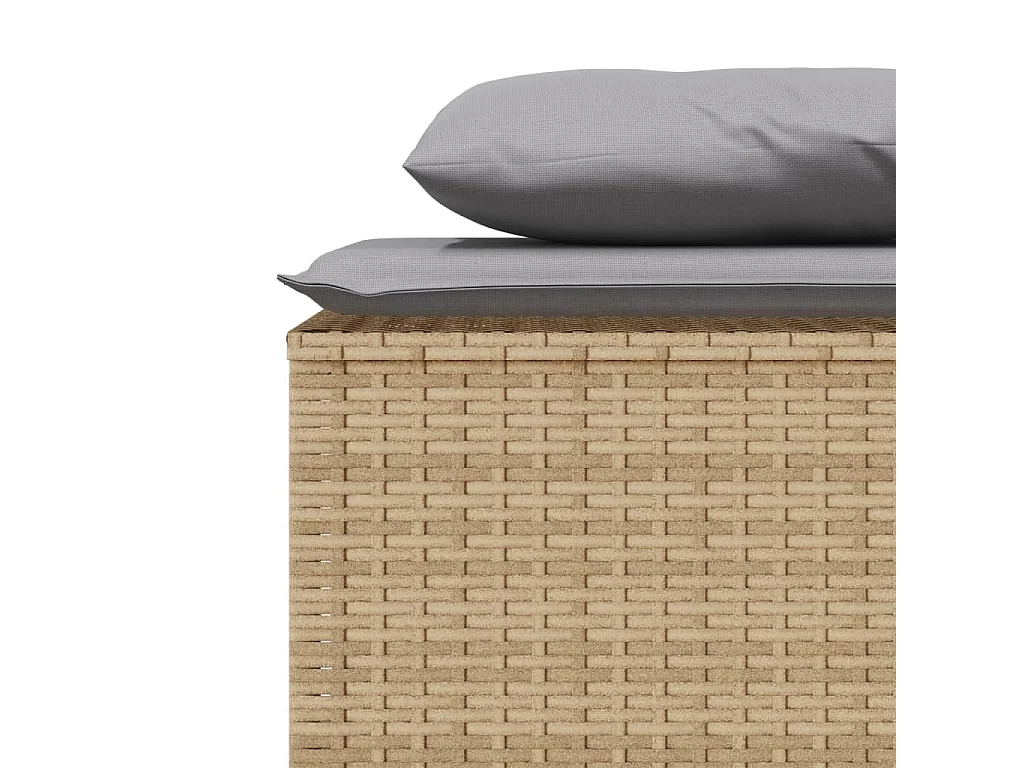 Zizo  Ensemble à manger de jardin et coussins 3 pcs Beige poly rotin