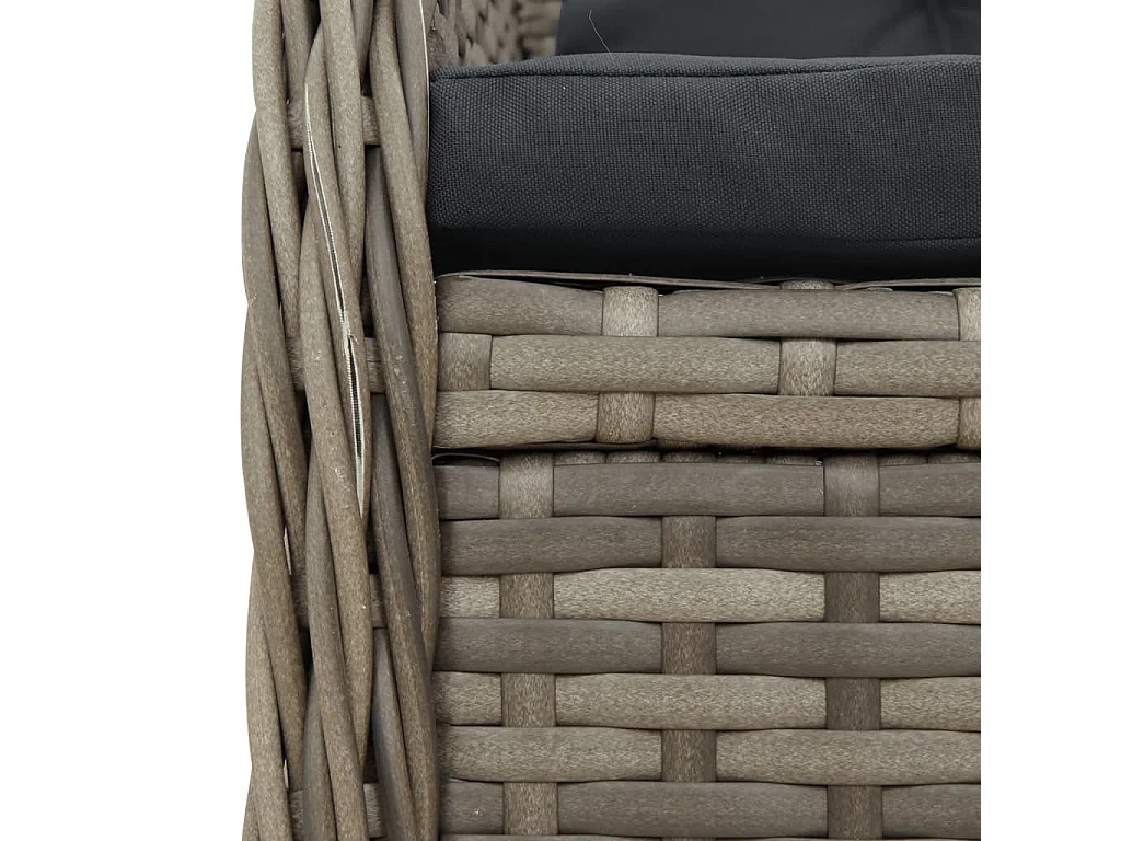 Tilly  Ensemble à manger de jardin 5 pcs coussins gris résine tressée