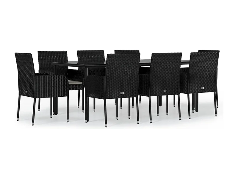 Zyldr  9-delige Tuinset poly rattan zwart