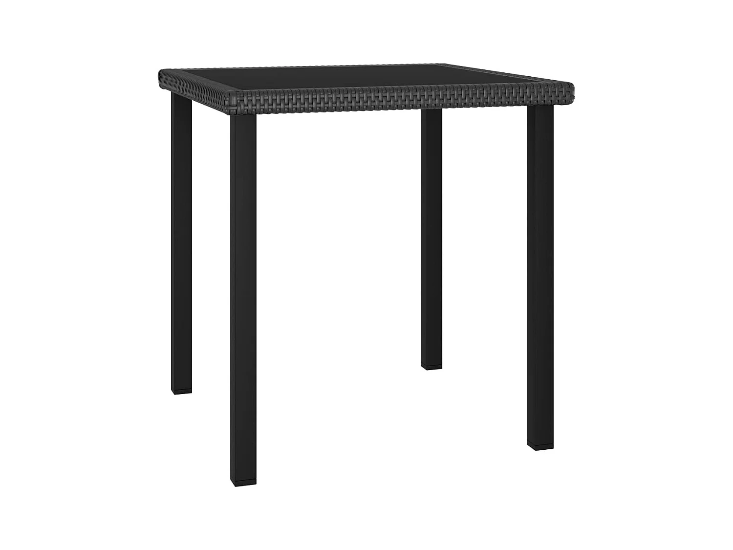 Nesrin  Ensemble à manger de jardin 3 pcs Résine tressée Noir