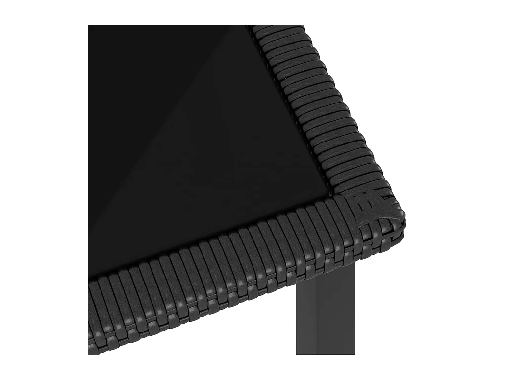 Nesrin  Ensemble à manger de jardin 3 pcs Résine tressée Noir