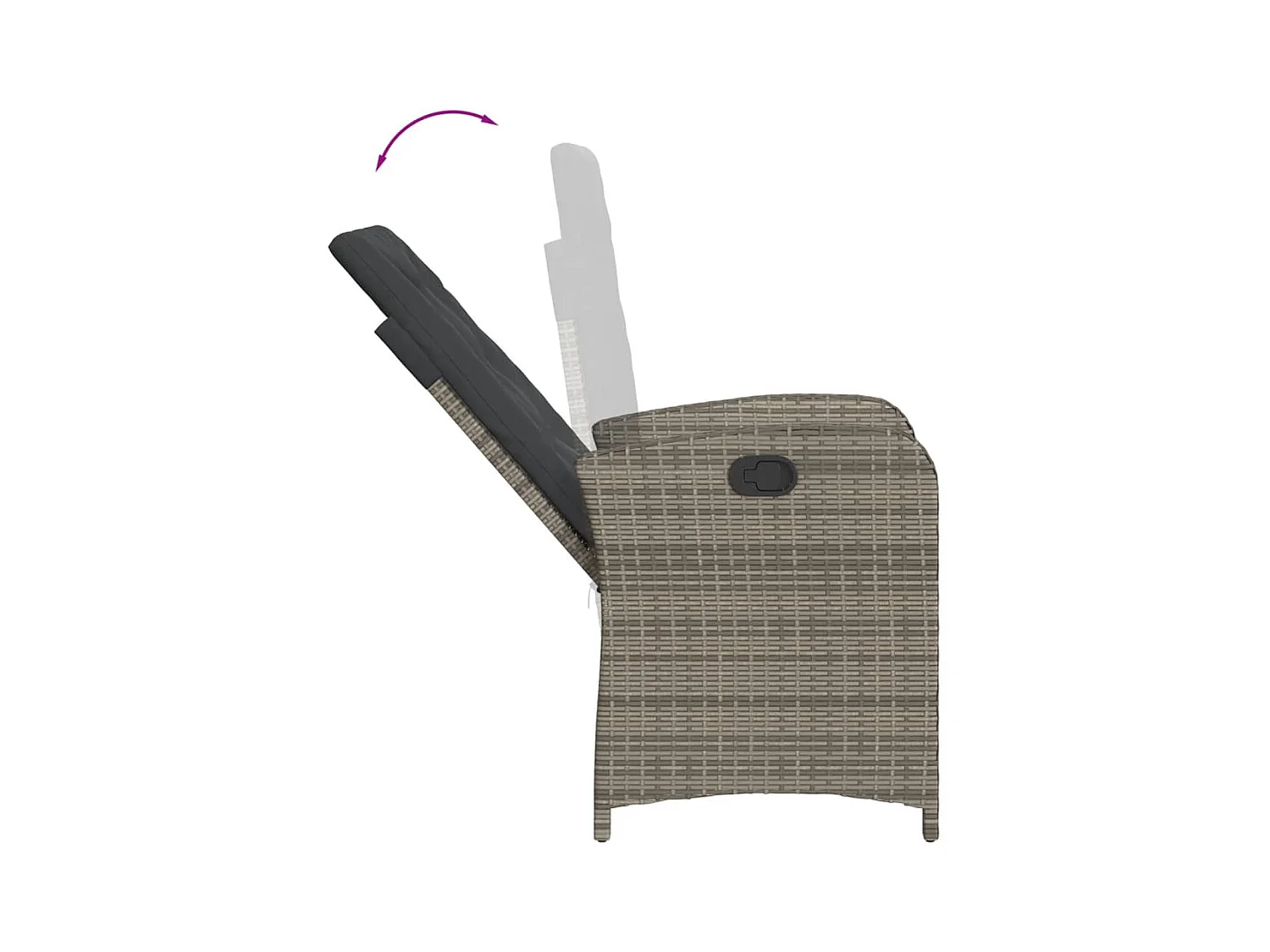 Adrien-Paul  Ensemble à manger de jardin 5 pcs coussins gris résine tressée