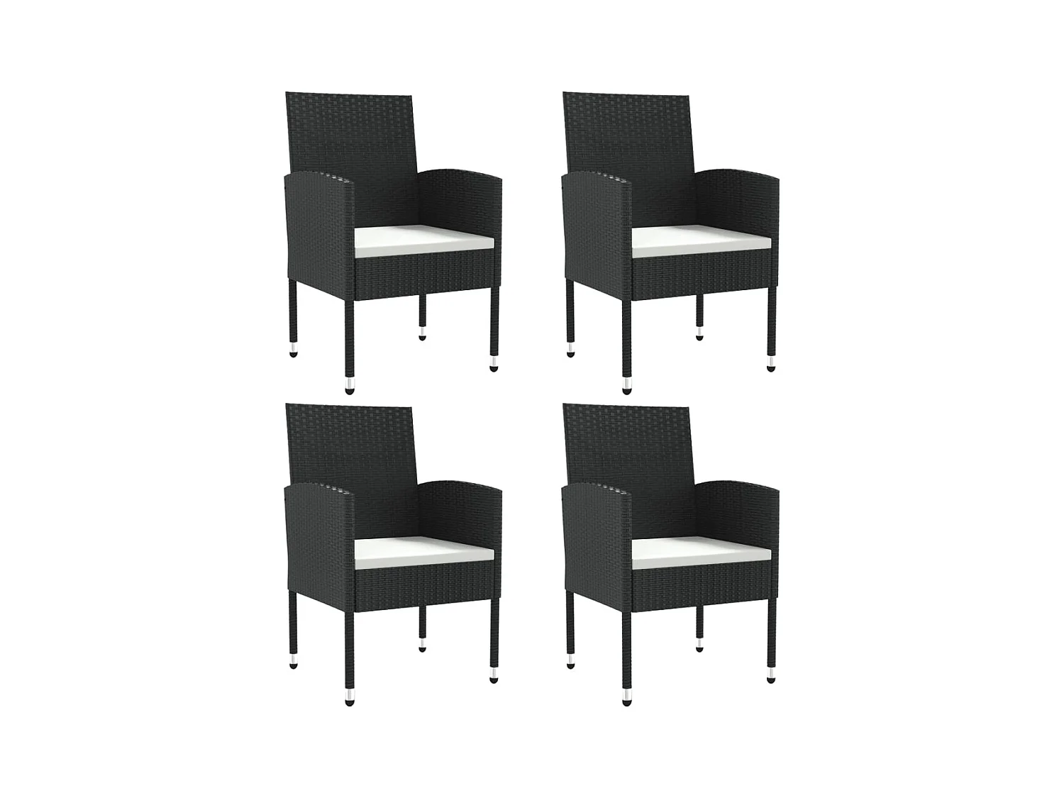 Lazzaro  Ensemble à manger de jardin 5 pcs noir résine tressée et acier