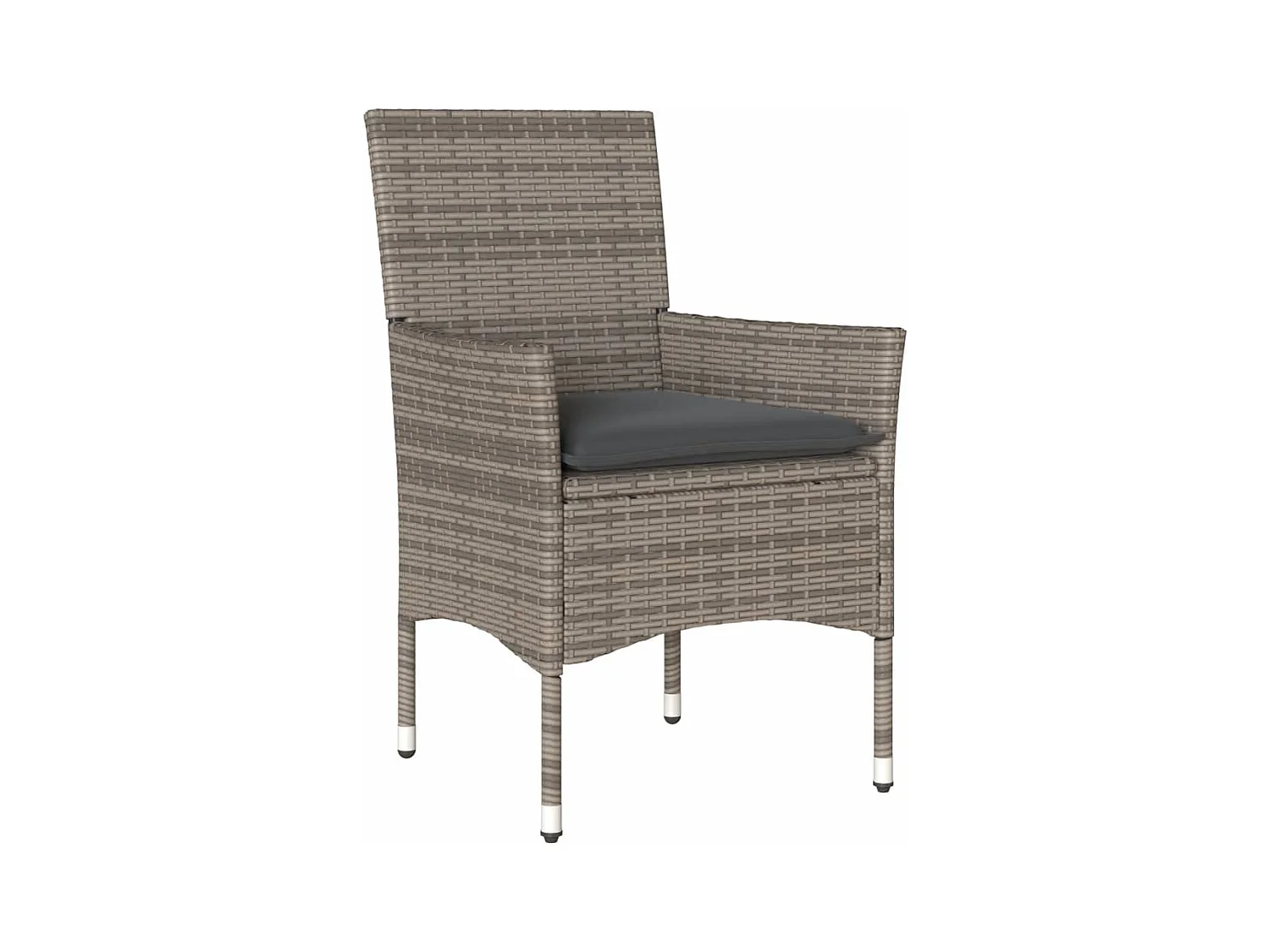 Ulric  Ensemble à manger de jardin et coussins 9 pcs gris rotin verre