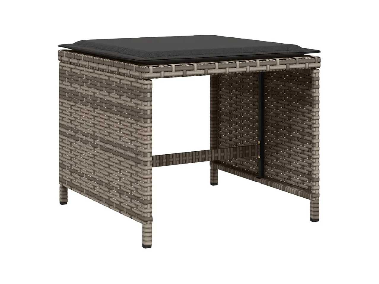 Zenn  Set comedor de jardín con cojines 15 pzas ratán sintético gris