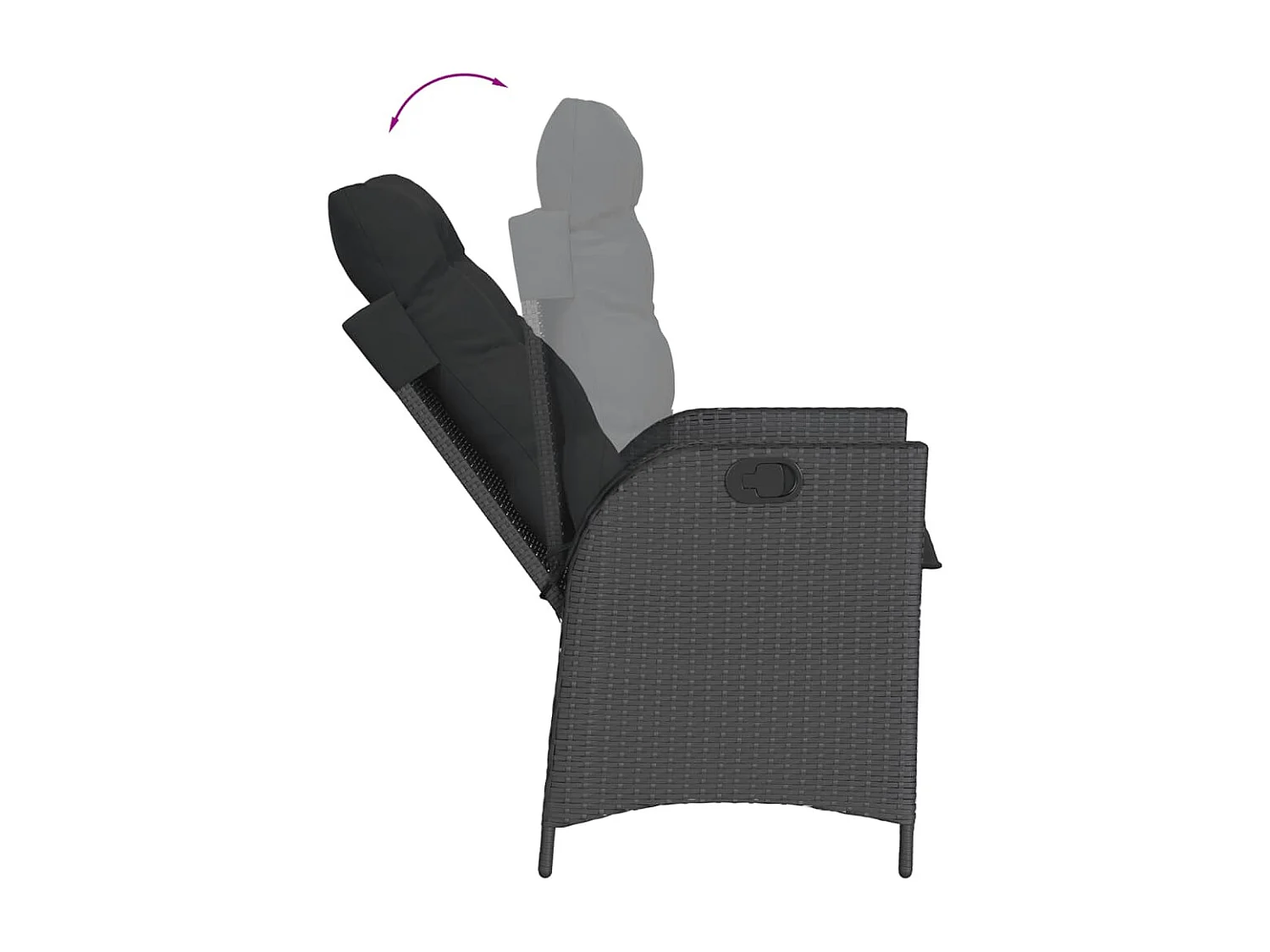 Chattanooga  Ensemble à manger de jardin coussins 7pcs Noir Résine tressée