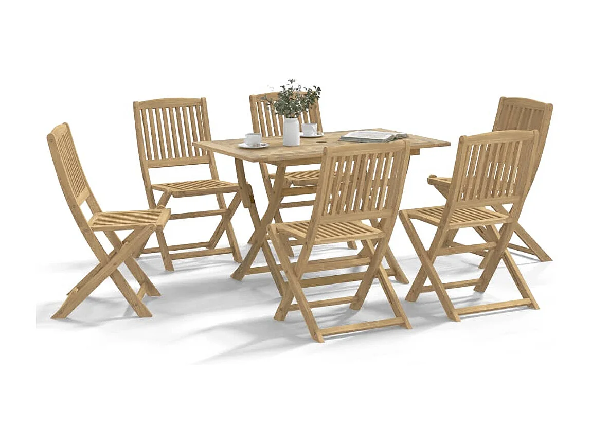 Andreas  Ensemble à manger de jardin 7 pcs Bois d'acacia solide