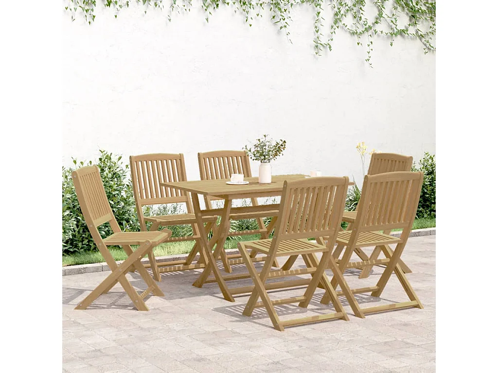 Andreas  Ensemble à manger de jardin 7 pcs Bois d'acacia solide