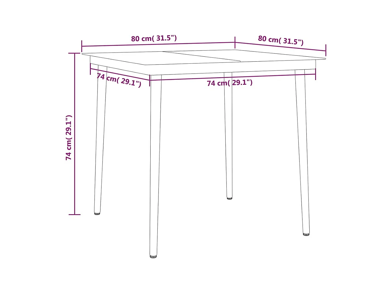 Nolira  Ensemble à manger de jardin 5 pcs Noir
