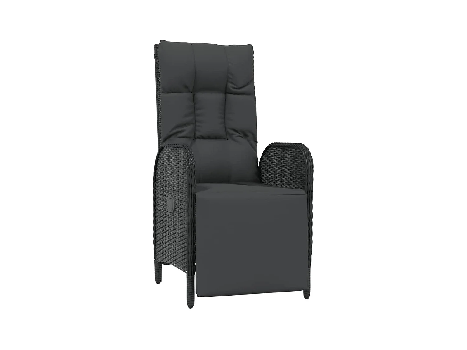 Afragola  Ensemble à manger de jardin coussins 7pcs Noir Résine tressée