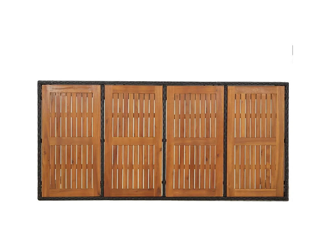 Afragola  Ensemble à manger de jardin coussins 7pcs Noir Résine tressée