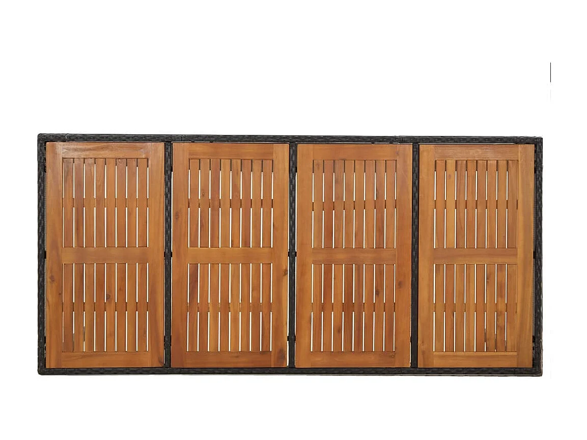 Afragola  Set de comedor de jardín 7 pzas y cojines ratán sintético negro