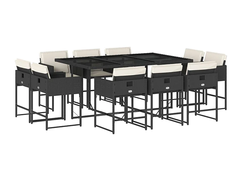 Brienne  11-delige Tuinset met kussens poly rattan zwart