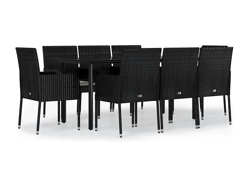 Zyldr  9-delige Tuinset poly rattan zwart