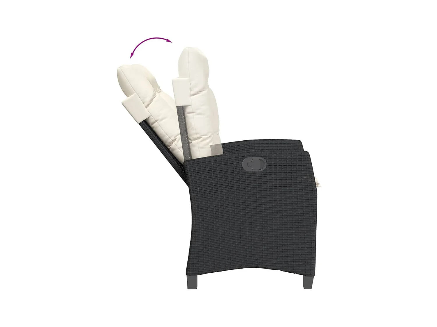 Rinaldo  Ensemble à manger de jardin avec coussins 3 pcs Noir