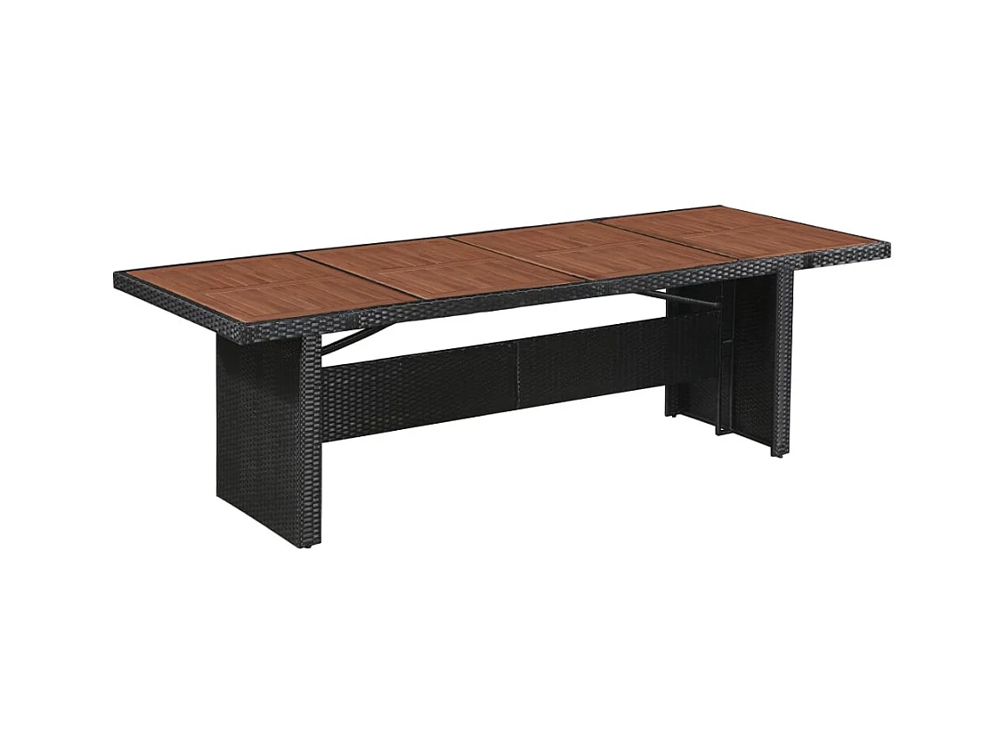 Jean-Paul-Fernand  Ensemble à manger d'extérieur 9pcs coussins résine tressée noir