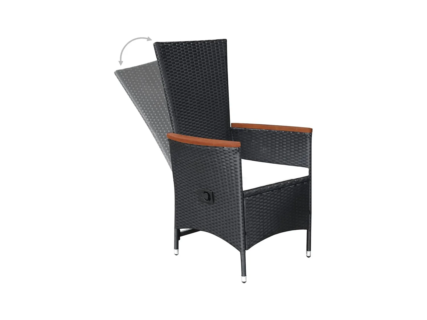 Jean-Paul-Fernand  Ensemble à manger d'extérieur 9pcs coussins résine tressée noir