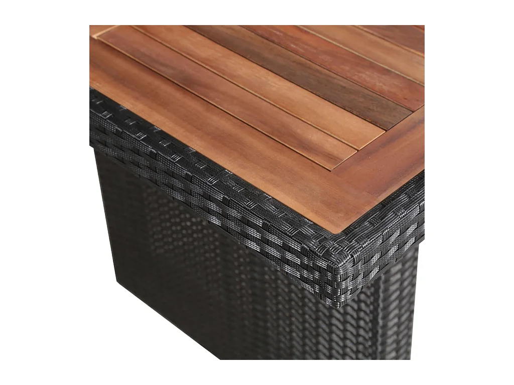 Jean-Paul-Fernand  Ensemble à manger d'extérieur 9pcs coussins résine tressée noir