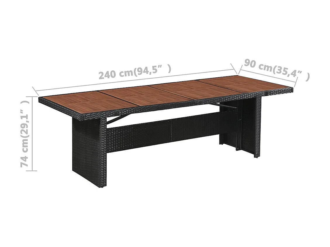 Jean-Paul-Fernand  9-delige Tuinset met kussens poly rattan zwart