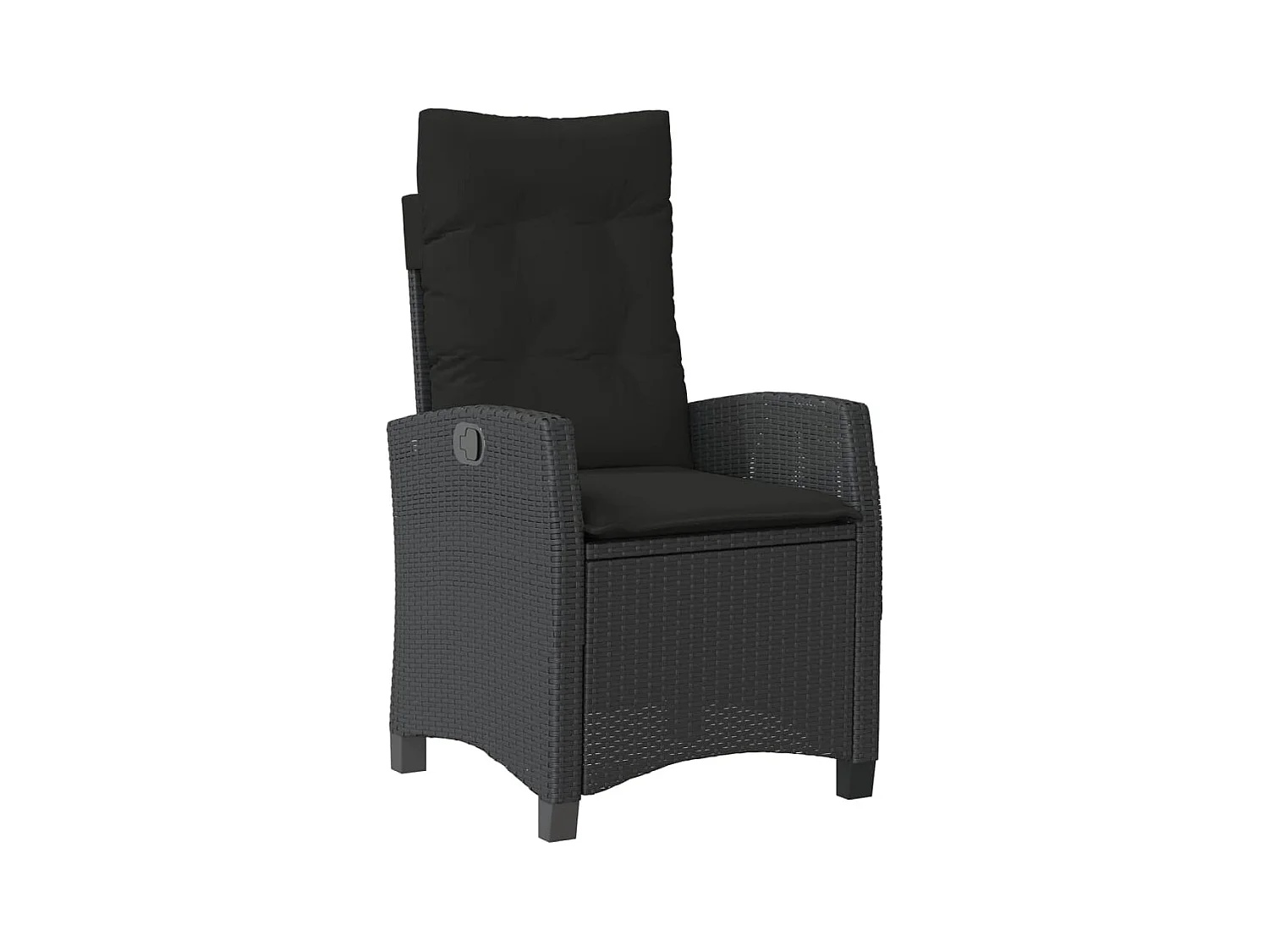 Jalnar  Ensemble à manger de jardin coussins 7pcs Noir Résine tressée
