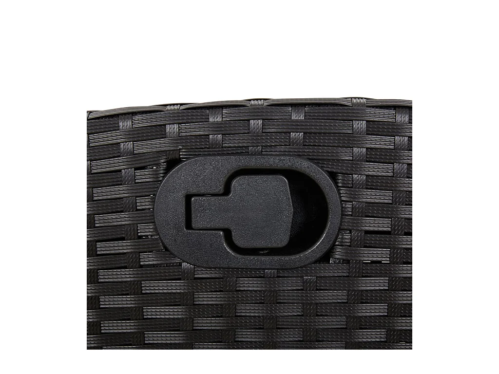 Jalnar  Ensemble à manger de jardin coussins 7pcs Noir Résine tressée