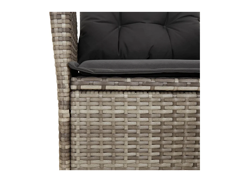 Wanda  Ensemble à manger de jardin 9 pcs coussins gris résine tressée