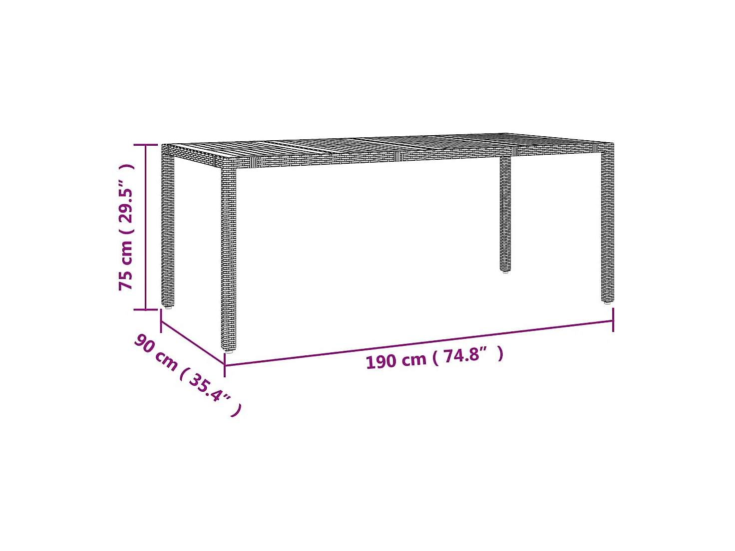 Brunnir  Ensemble à manger de jardin et coussins 7 pcs gris rotin
