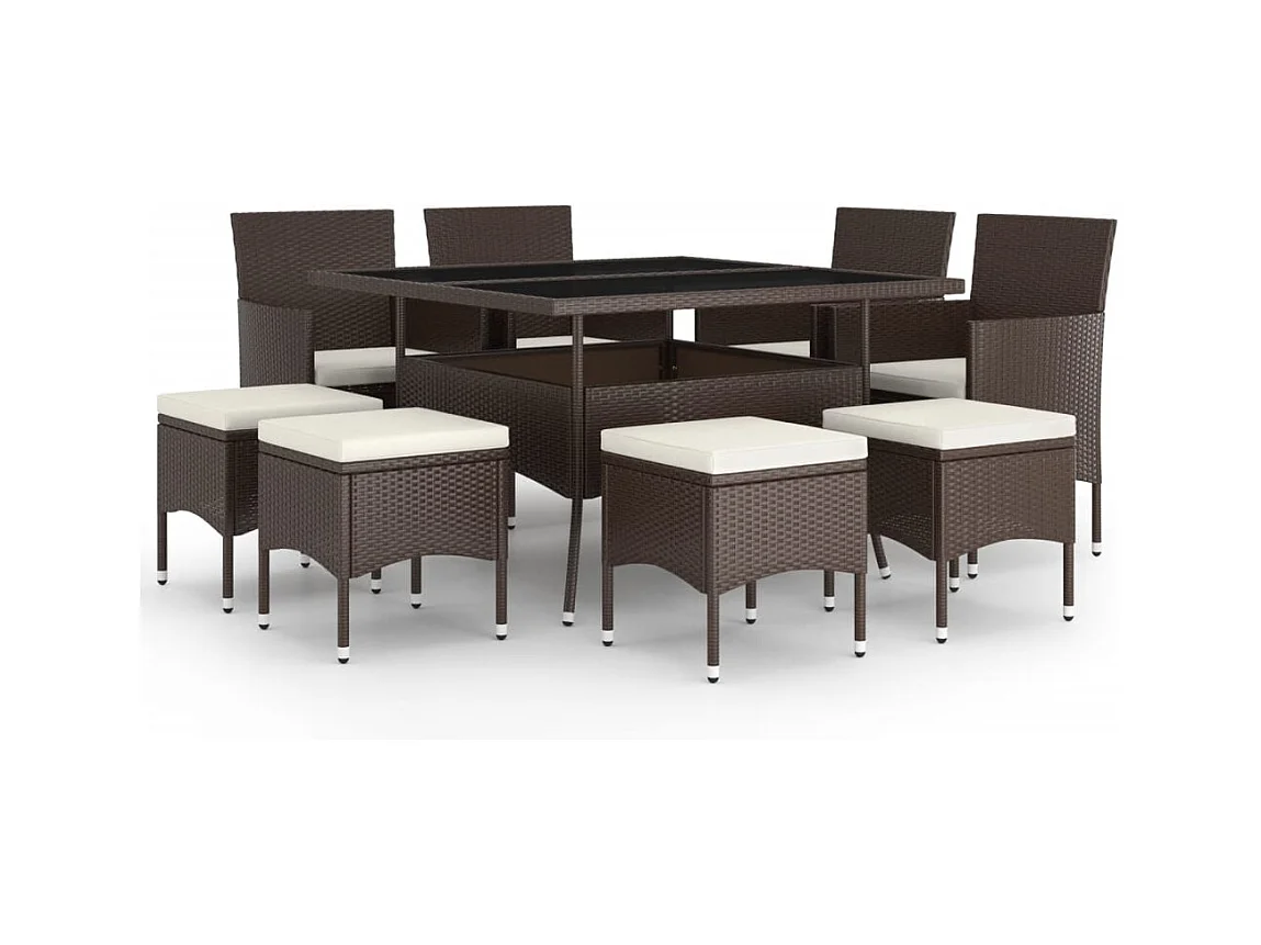 Hanko  9-delige Tuinset poly rattan bruin