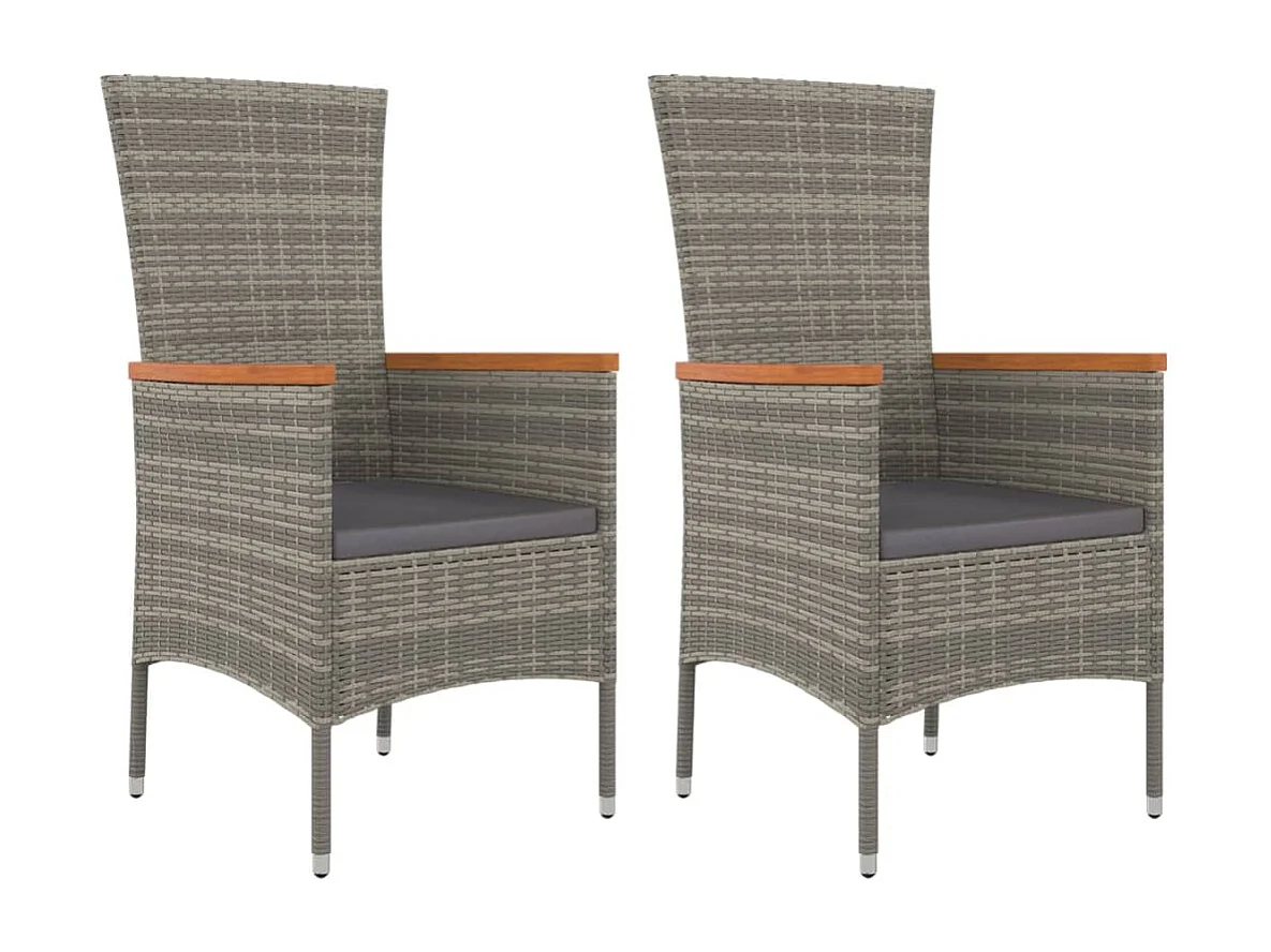 Cape May  Ensemble à manger de jardin 3 pcs coussins gris résine tressée