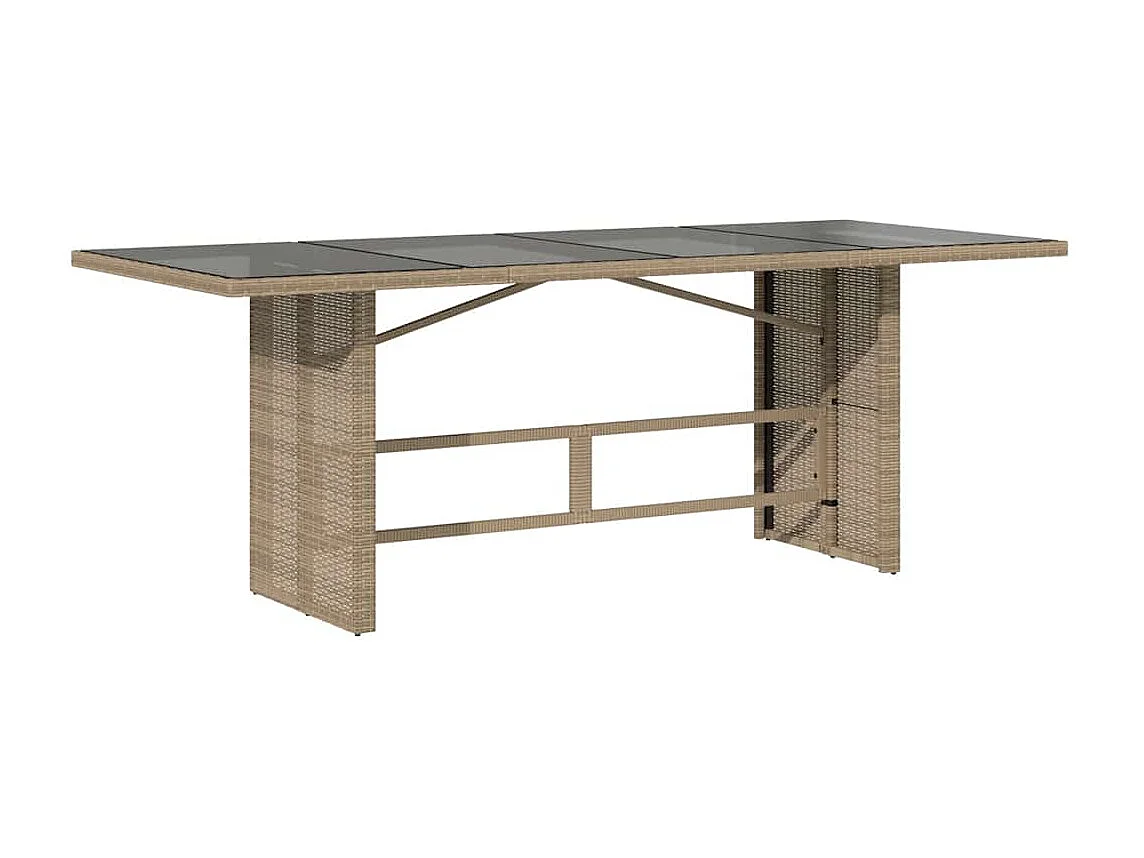 Thomian  Ensemble à manger de jardin et coussins 7 pcs beige poly rotin