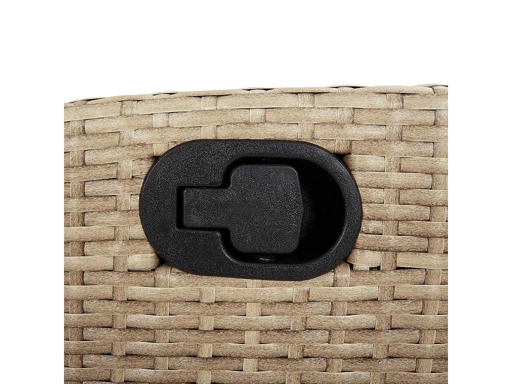 Thomian  Ensemble à manger de jardin et coussins 7 pcs beige poly rotin