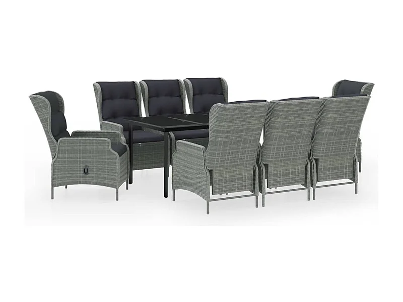 Santa Rosa  Ensemble à manger de jardin 9 pcs Gris clair