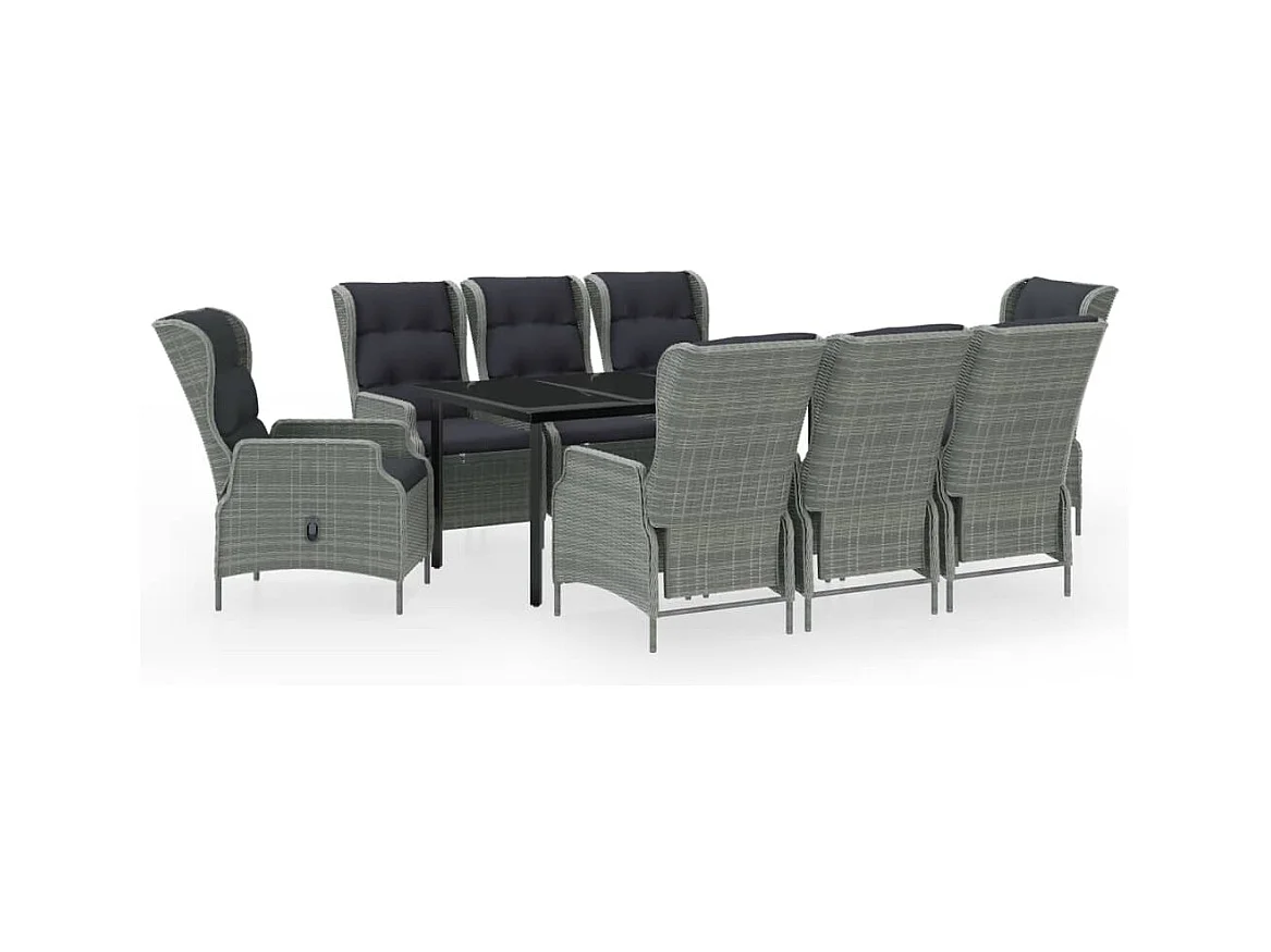 Santa Rosa  Ensemble à manger de jardin 9 pcs Gris clair