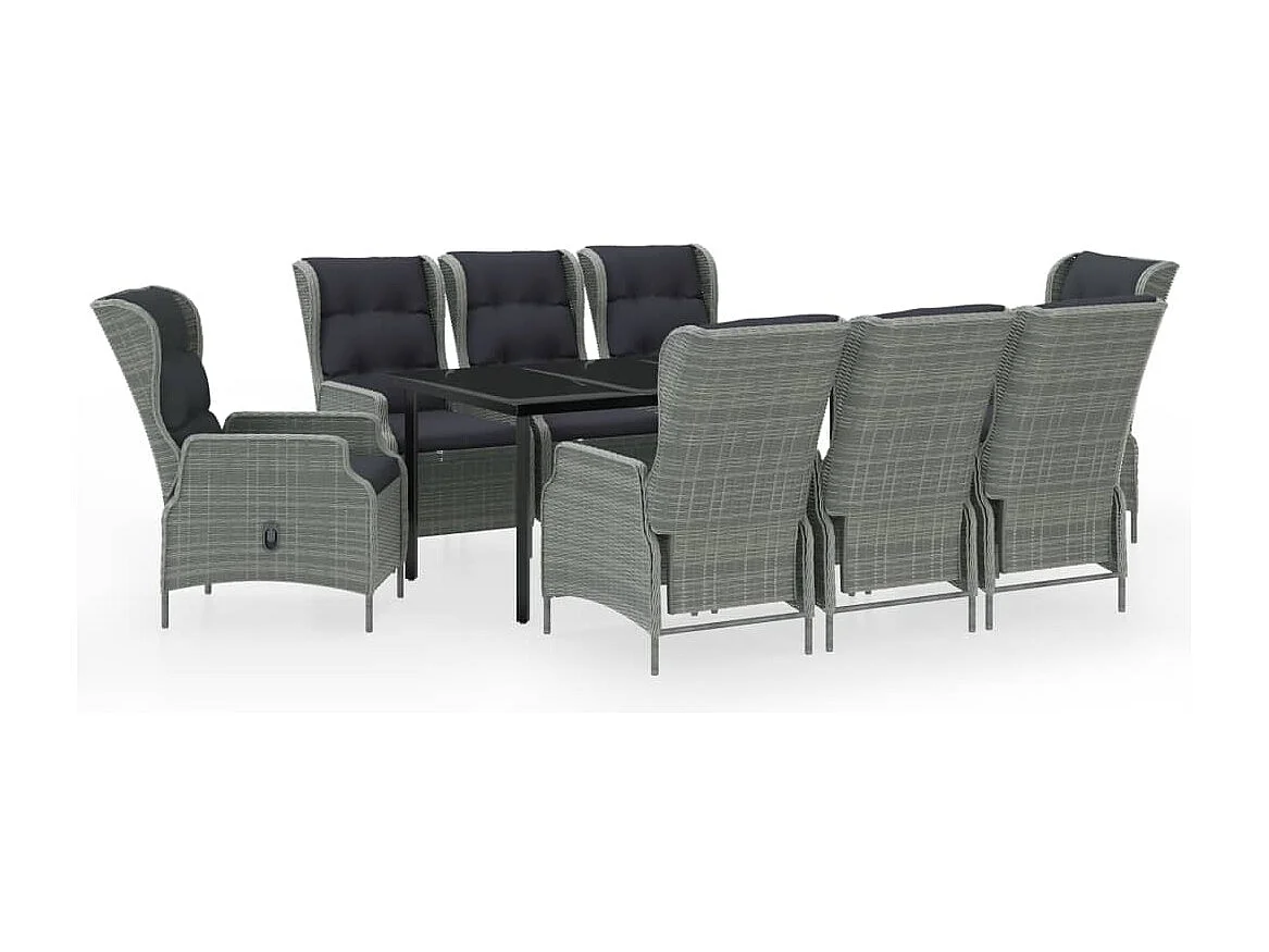 Santa Rosa  Ensemble à manger de jardin 9 pcs Gris clair