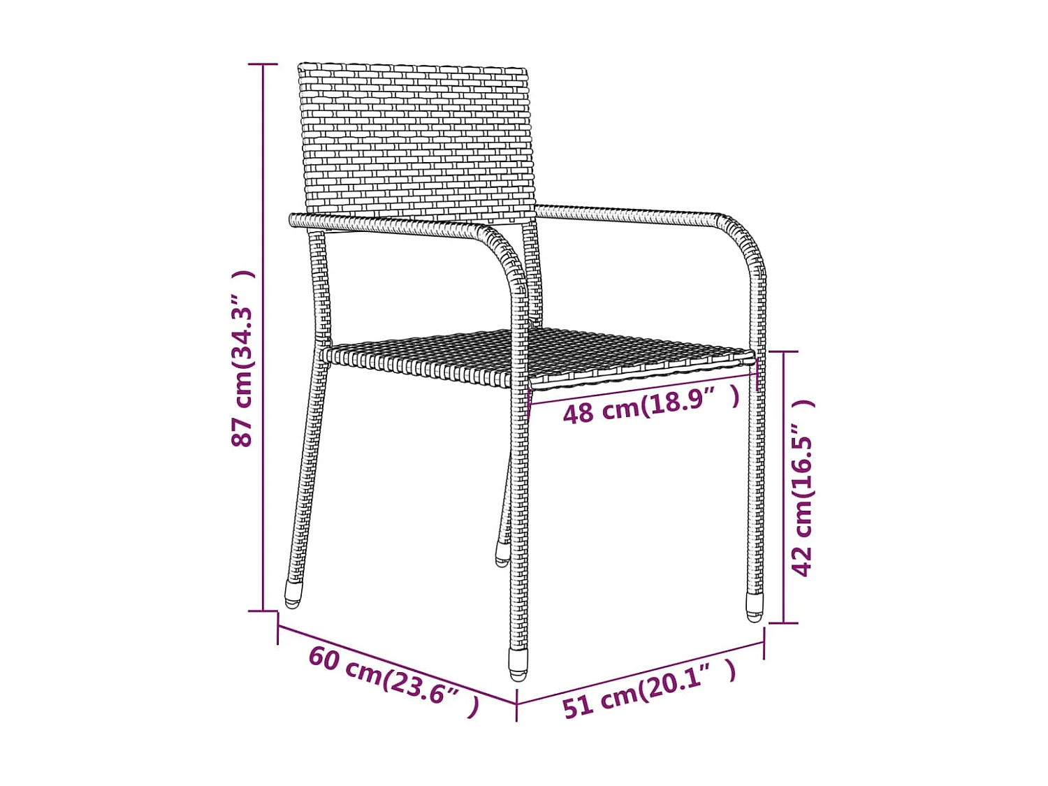 La Verne  Juego de comedor para jardín 3 piezas gris